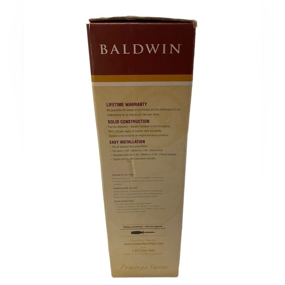 Baldwin Prestige Series Cerrojo Venetian Bronze Deadbolt w/SmartKey New in box - Picture 4 of 11